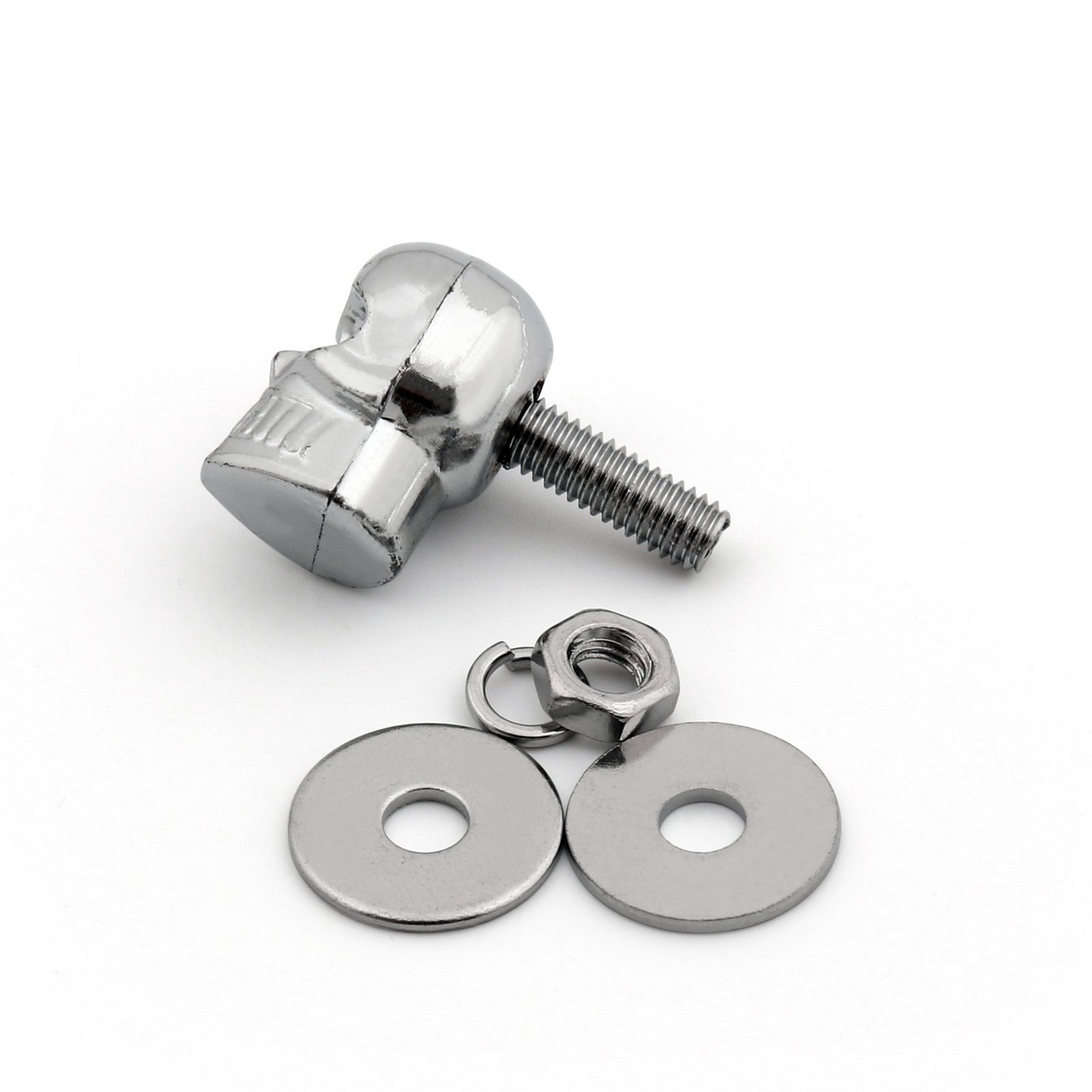 10 Pack Chrome Skull License Plate Bolts - Universal Windshield Screws for Cars, Trucks & Motorcycles - Durable Metal Fasteners for Custom Auto Accessories (Perfect for Themed Vehicles & DIY Projects)