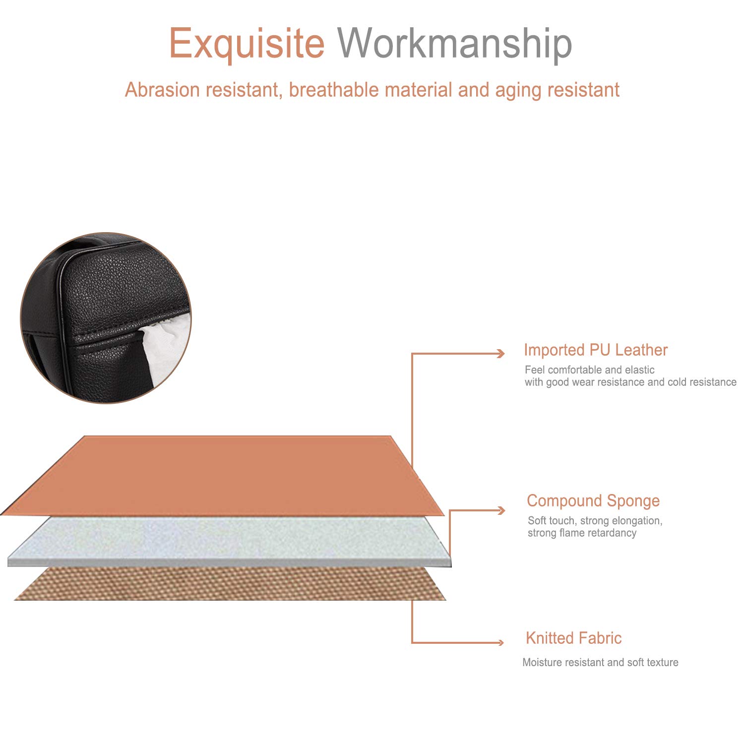 Premium PU Leather Car Tissue Box Holder - Hanging Napkin Organizer for Home, Office, Car & Truck - Durable & Stylish Decorative Accessory for Everyday Use