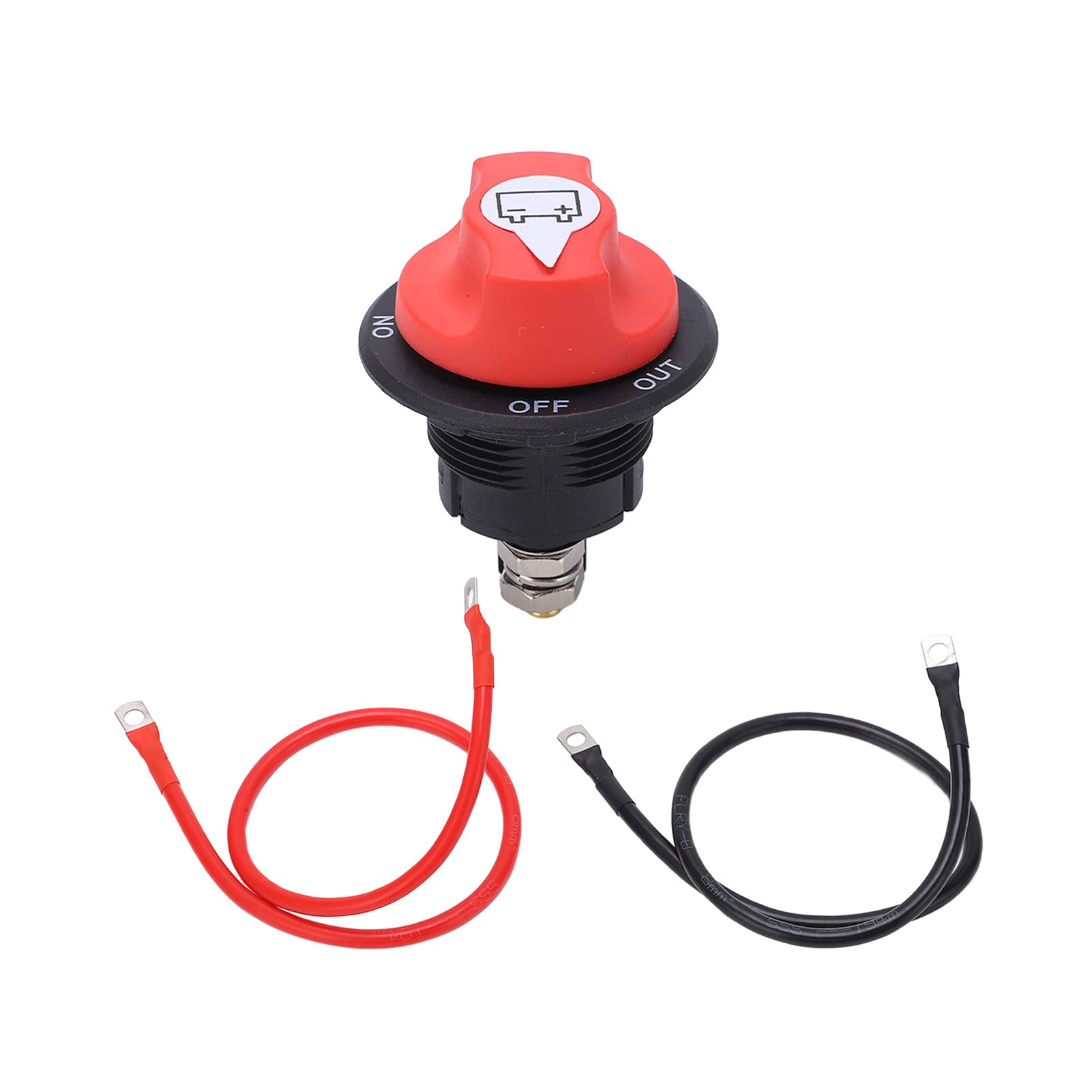KIMISS Battery Power Cut Master Switch - ABS Brass On/Off Battery Disconnect Isolator for RV, Yacht, Van, Truck, Caravan - Perfect for Marine, Automotive & Off-Grid Power Systems