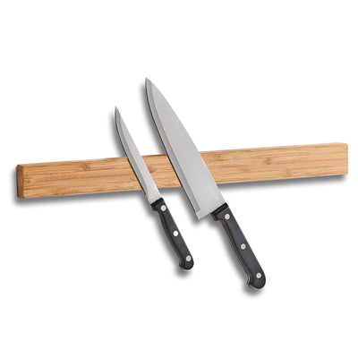 Premium Magnetic Knife Holder - Strong Bamboo Wall Mounted Knife Storage with Powerful Magnets | Perfect for Kitchen, Restaurant & Home Organization