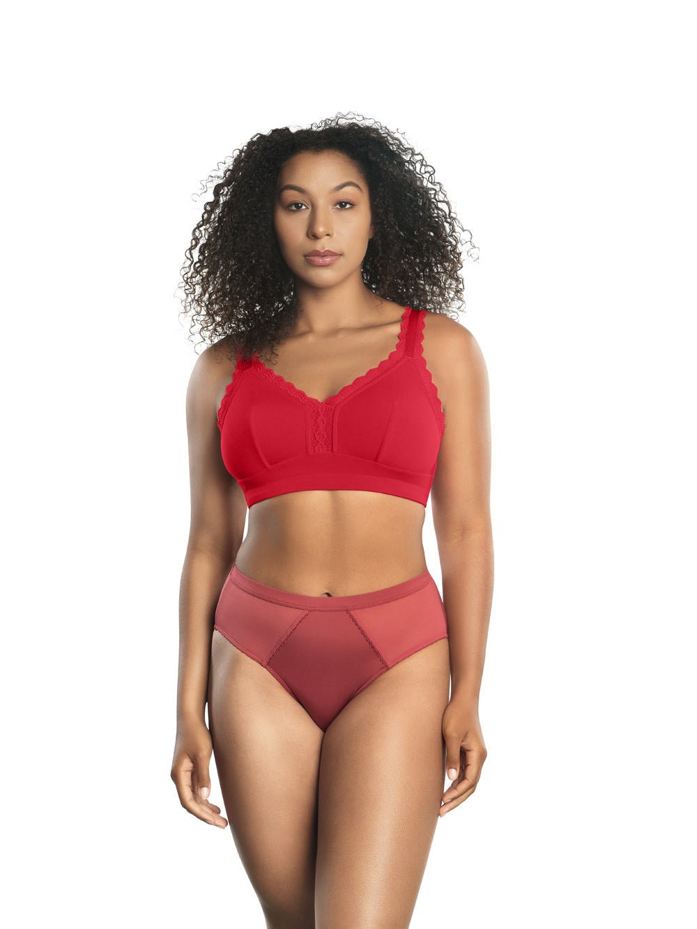 Parfait Dalis Wire Free Bralette - Comfortable Wireless Bra in Racing Red | Perfect for Yoga, Lounge & Everyday Wear