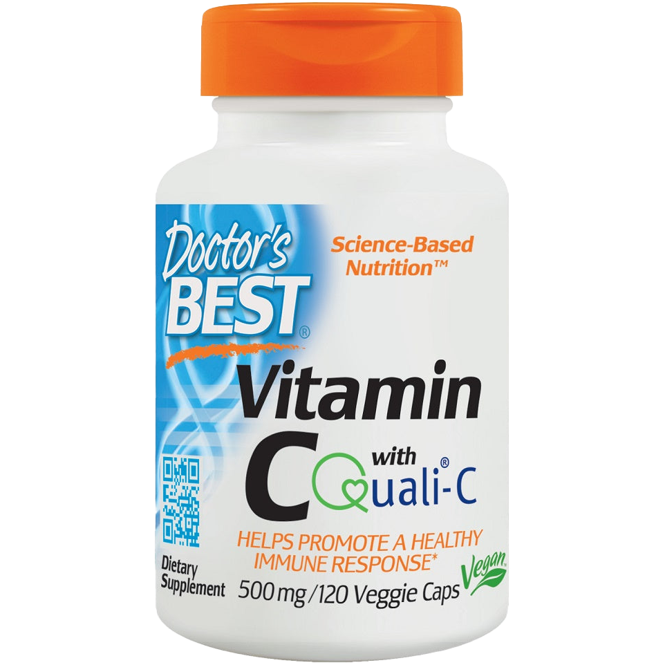 Doctor's Best Vitamin C with Quali-C, 500mg - 120 Vegan Capsules | Immune Support & Antioxidant Boost for Daily Wellness