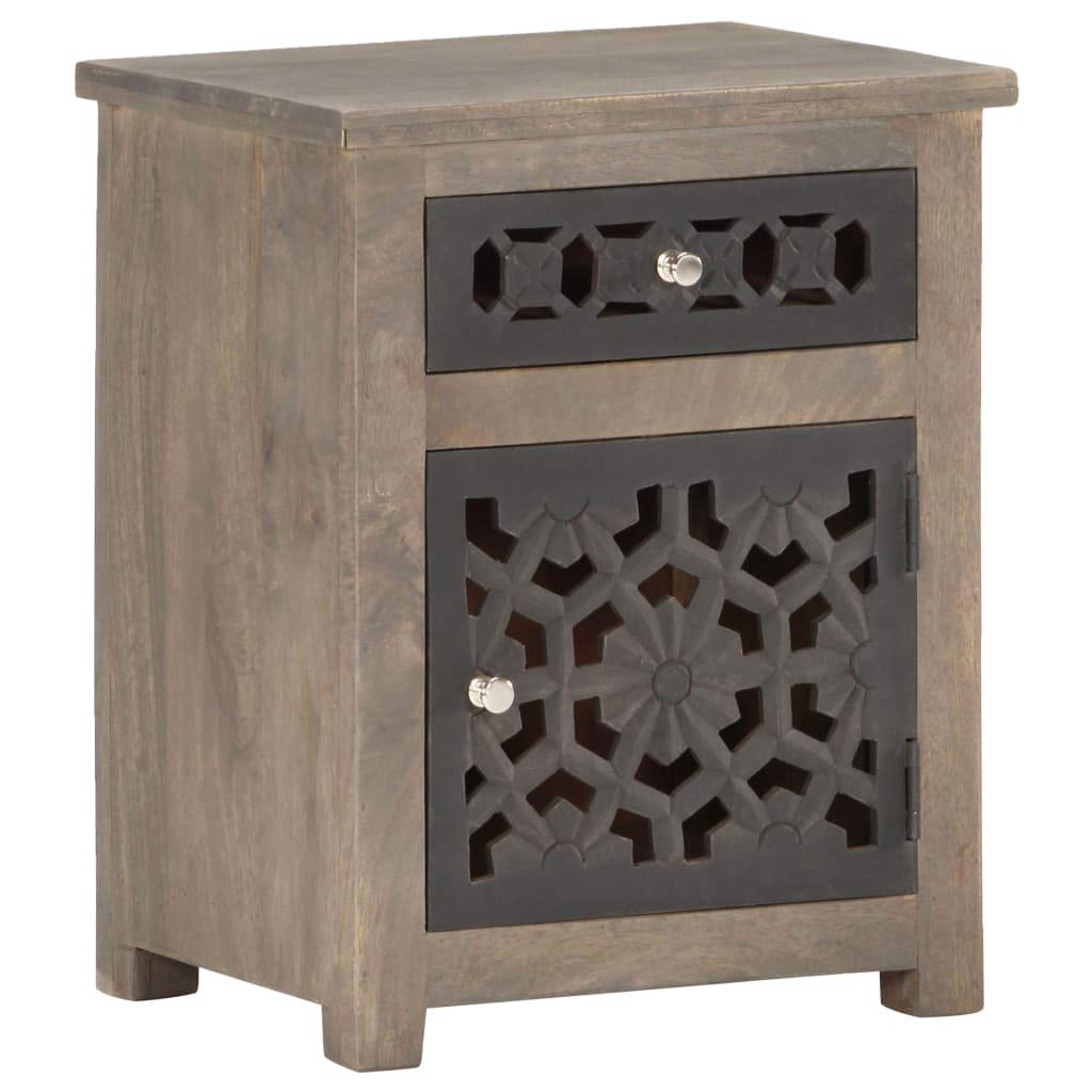 Handmade Natural Wood Nightstand - Estink Bedside Table with Drawer, Telephone Stand for Bedroom & Living Room | Rustic Home Decor, Small Space Furniture