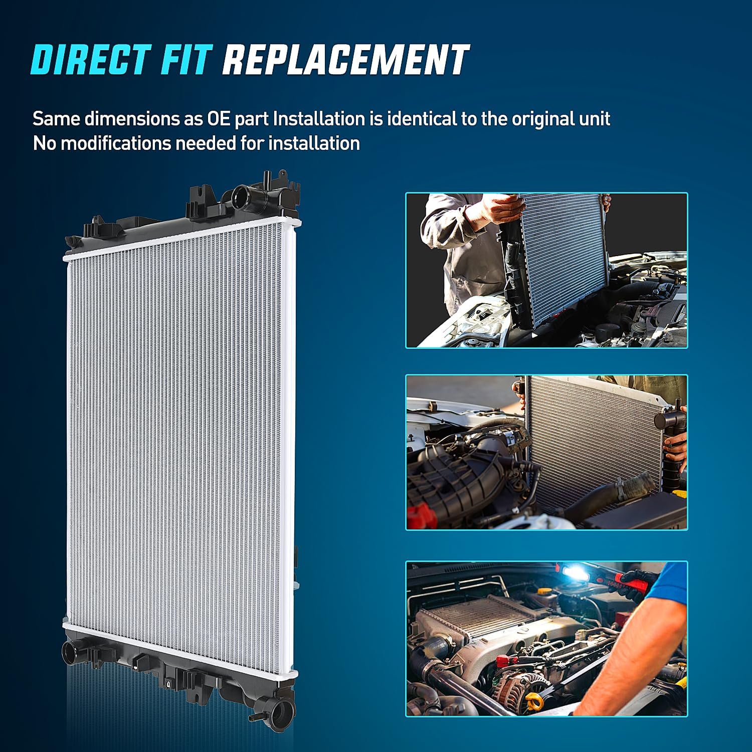 Dodge Ram 1500/2500 Radiator Replacement (2009-2018) - Compatible with 3.6L 3.7L 4.7L 5.7L V6 V8 Engines - Perfect for 4WD/RWD Models - Ideal for Cooling System Repair & Maintenance