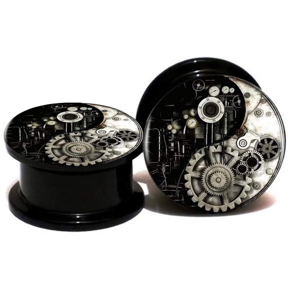 Ear Gauges Plugs and Tunnels - 6mm to 25mm Double Flared Screw Plug Ear Stretcher Expander for Body Piercing Jewelry - Perfect for Stretching, Everyday Wear and Alternative Fashion