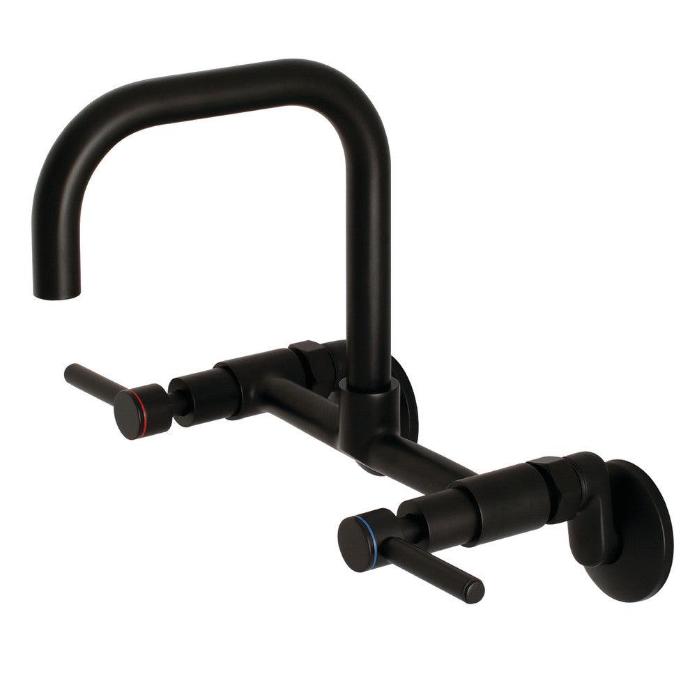 Kingston Brass Concord 8-Inch Adjustable Center Wall Mount Kitchen Faucet (KS813) - Modern Pull-Down Sprayer for Easy Dishwashing & Food Prep