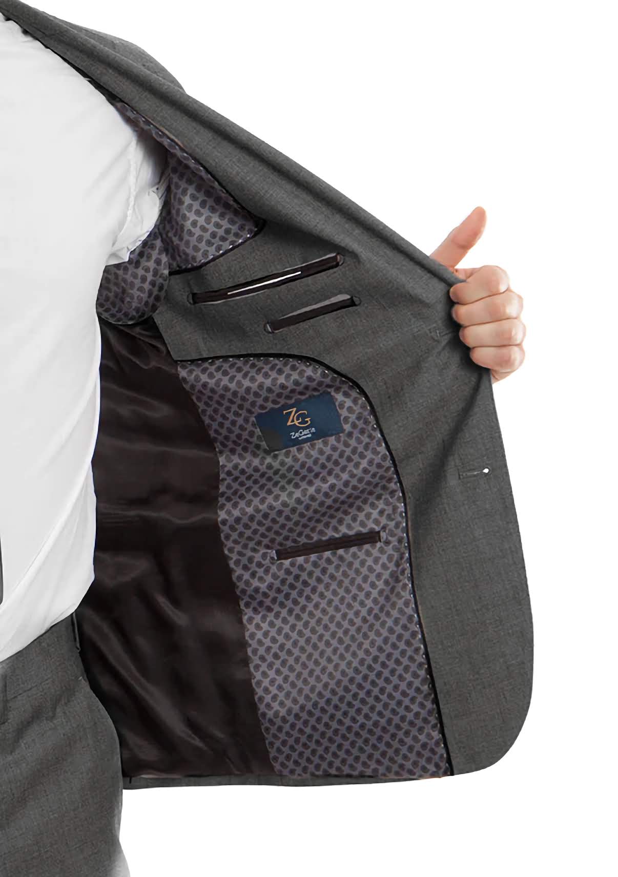 Premium Italian Wool Suit for Men - Modern Fit 2-Piece Business Suit in Dark Gray | Perfect for Weddings, Office & Formal Events