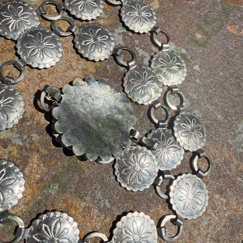Vintage Western Silver Concho Belt for Women & Men - Authentic Costume Grade Silver Belt Buckle - Perfect for Cowboy, Cowgirl, Rodeo & Halloween Costumes