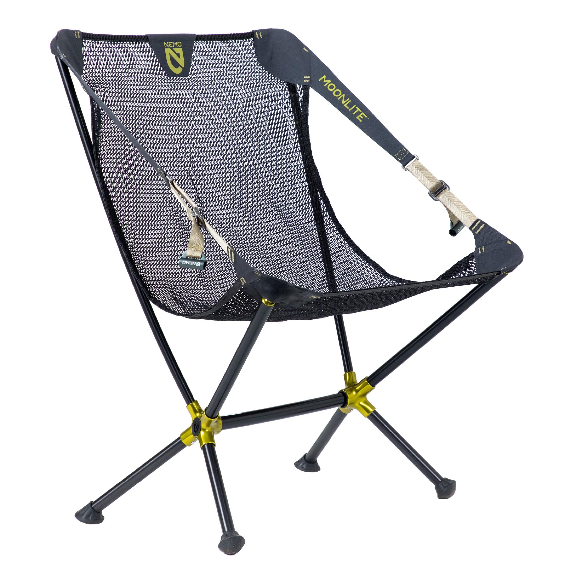 NEMO Equipment Moonlite Reclining Camp Chair - Lightweight Portable Folding Chair for Outdoor Camping, Hiking, Beach & Backyard Relaxation - One Size - Black Pearl