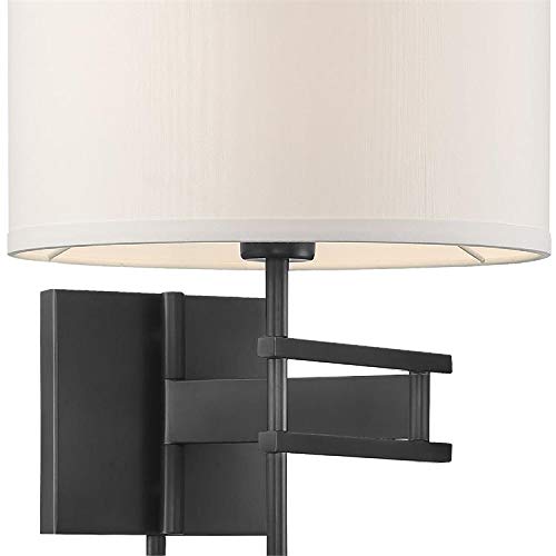Crystorama Marshall 1-Light Matte Black Wall Sconce - Modern Task Lighting for Bedroom, Hallway & Office Decor
