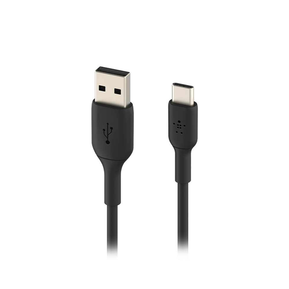 Belkin BoostCharge 1M USB A to USB C Cable Fast Charging Cord for iPhone 15/14/13, Samsung Galaxy, iPad - Durable Nylon Braided Black Cable for Home, Office & Travel Charging