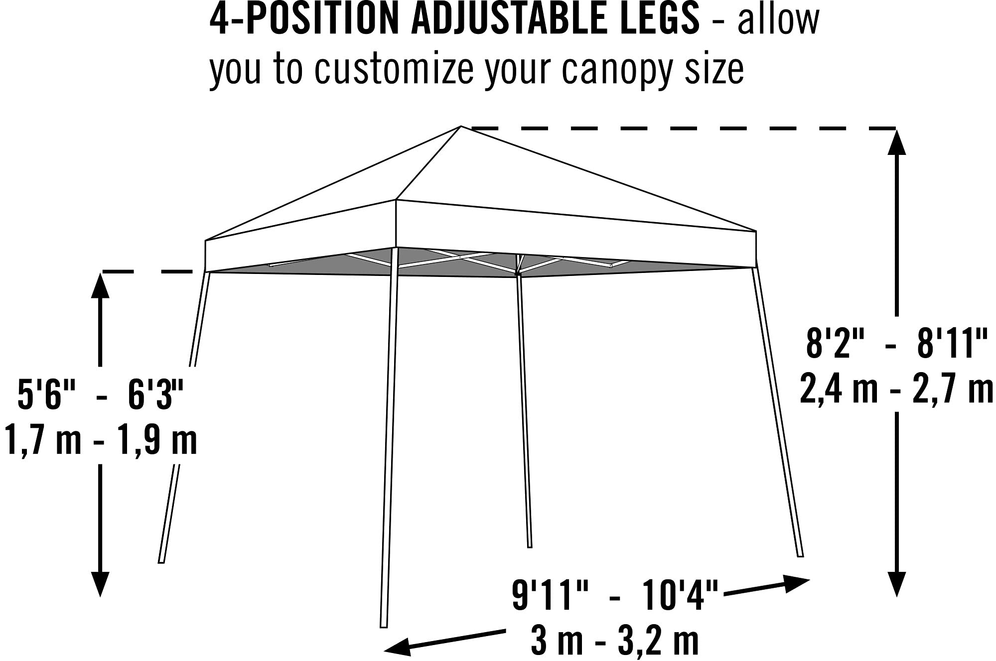 ShelterLogic 10x10 ft Slant Leg Pop-Up Canopy Tent with Carry Bag - Portable Instant Shelter for Outdoor Events, Camping, Beach, Picnics & Backyard Parties