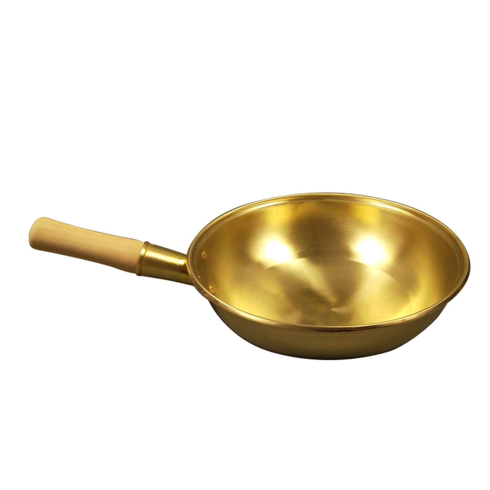 AGHH Chef's Classic 12.6-inch Copper Wok Pan - Handmade with Wooden Handle & Brass Coating - Premium Kitchenware for Stir-Frying, Sautéing & Asian Cooking - Perfect for Home Chefs & Professional Kitchens