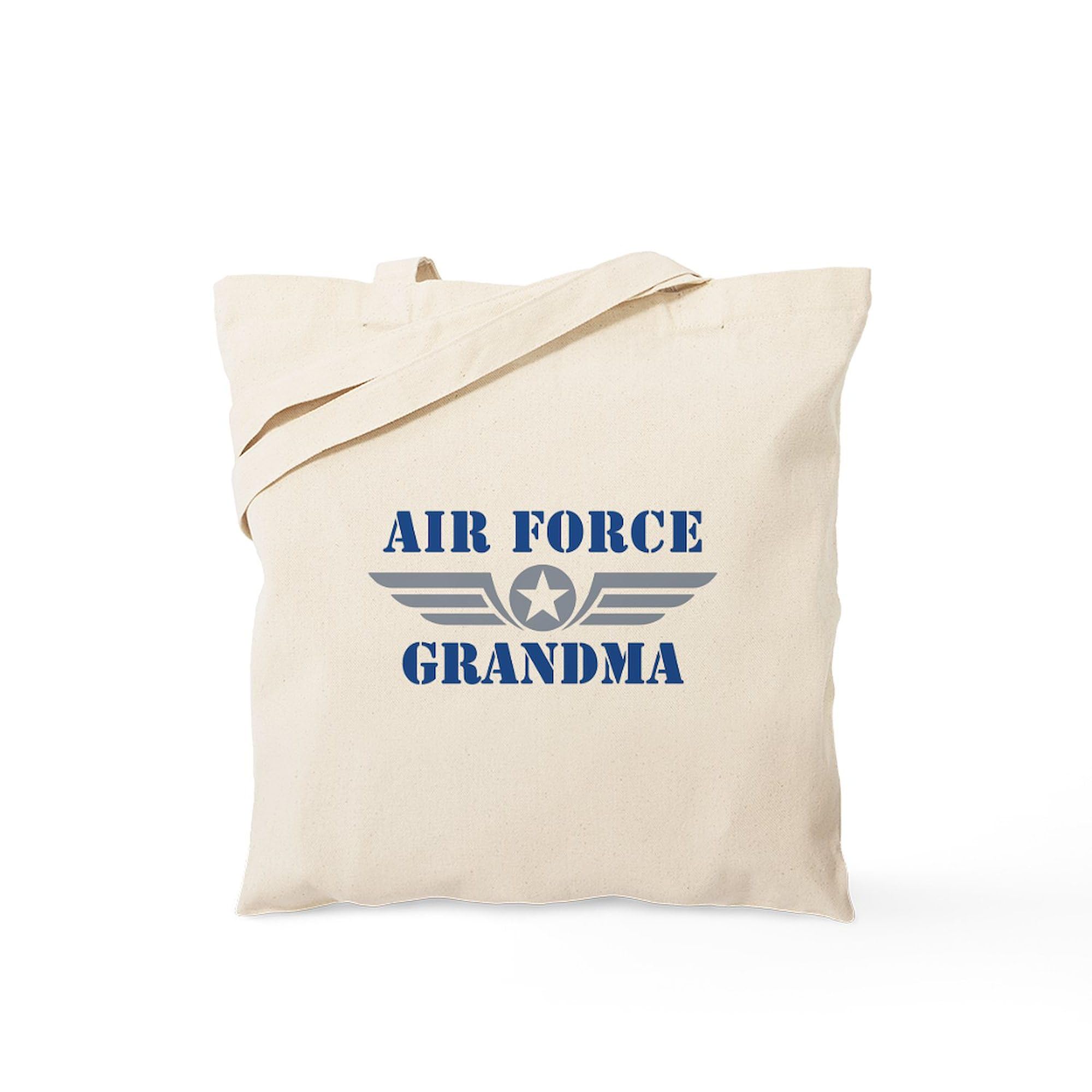 Air Force Grandma Tote Bag - Natural Canvas Reusable Shopping Bag for Military Moms & Grandmas | Grocery, Beach & Everyday Use