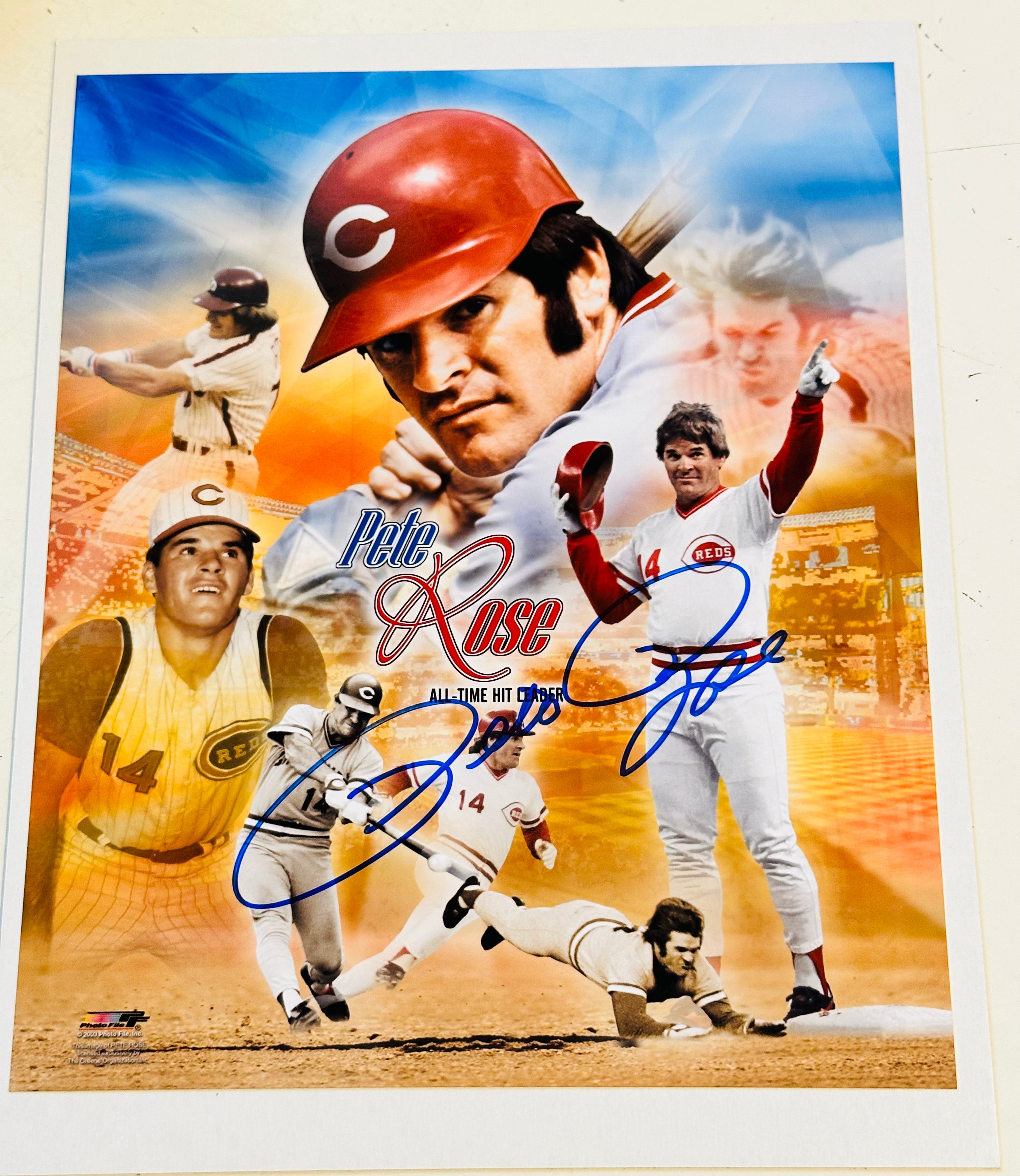 Pete Rose Autographed 8x10 Baseball Photo with COA - Authentic Signed Memorabilia for Collectors, Fans, and Sports Enthusiasts - Perfect for Display in Home, Office, or Man Cave