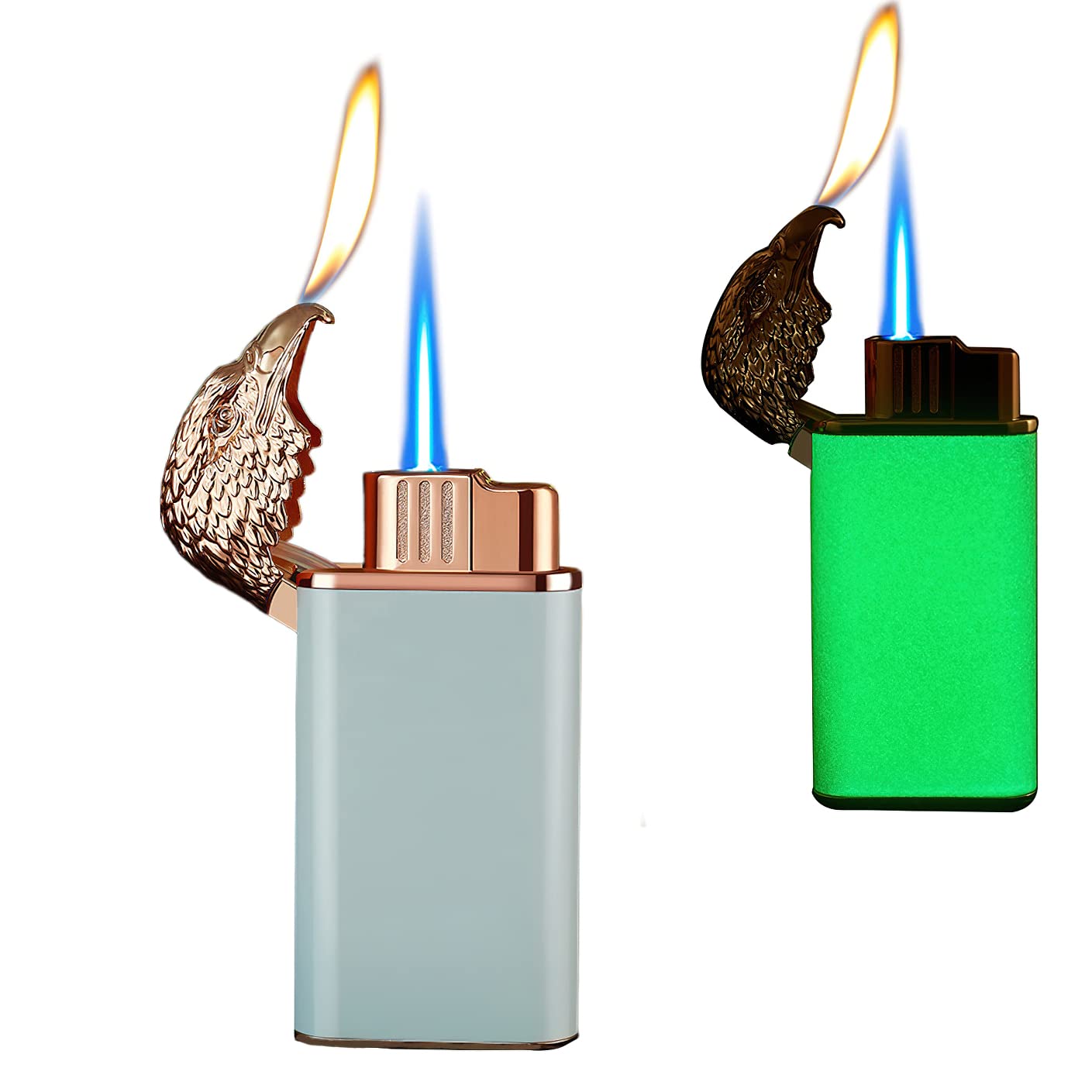 Zetilyn Torch Lighter - Adjustable Dual Flame for Camping, BBQ & Candles (White)