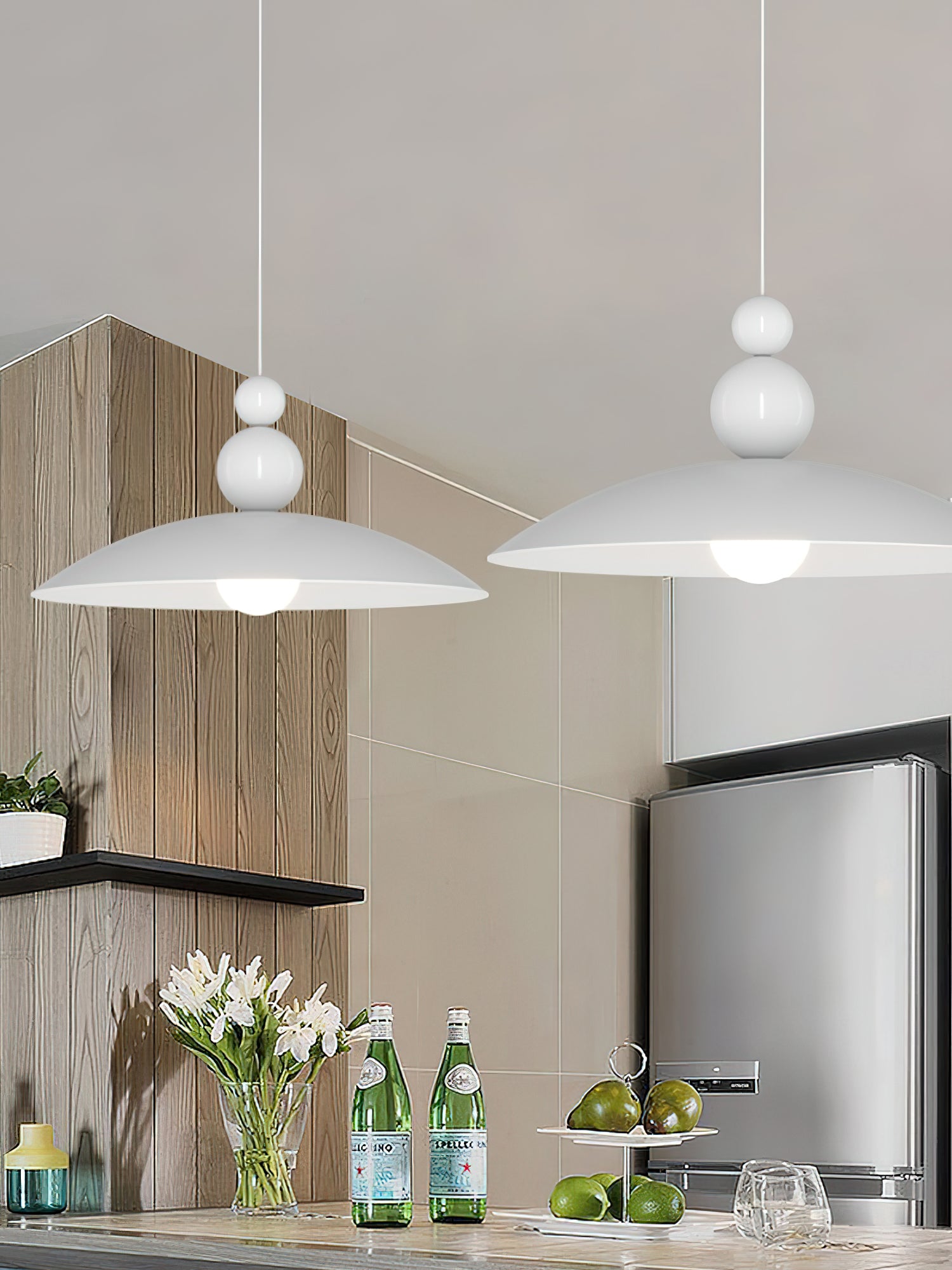 Modern UFO Pendant Light Fixture - Sleek LED Ceiling Lamp for Kitchen, Dining Room & Bedroom - Adjustable Hanging Light with Warm/Cool White Options - Perfect for Home, Office & Restaurant Decor