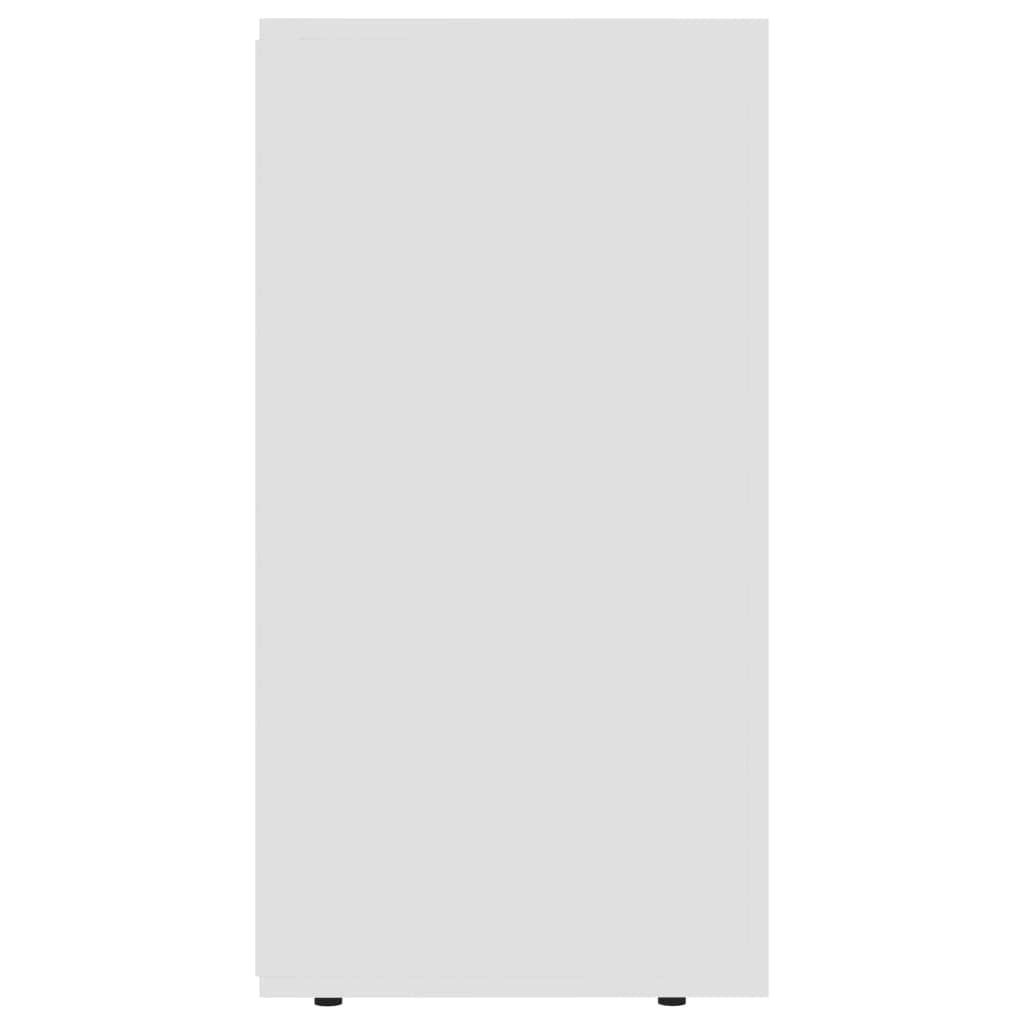 White Engineered Wood Sideboard Cabinet - Modern Storage Solution for Living Room, Bedroom, Office | Buffet Bookcase with Drawers & Shelves for Home Organization