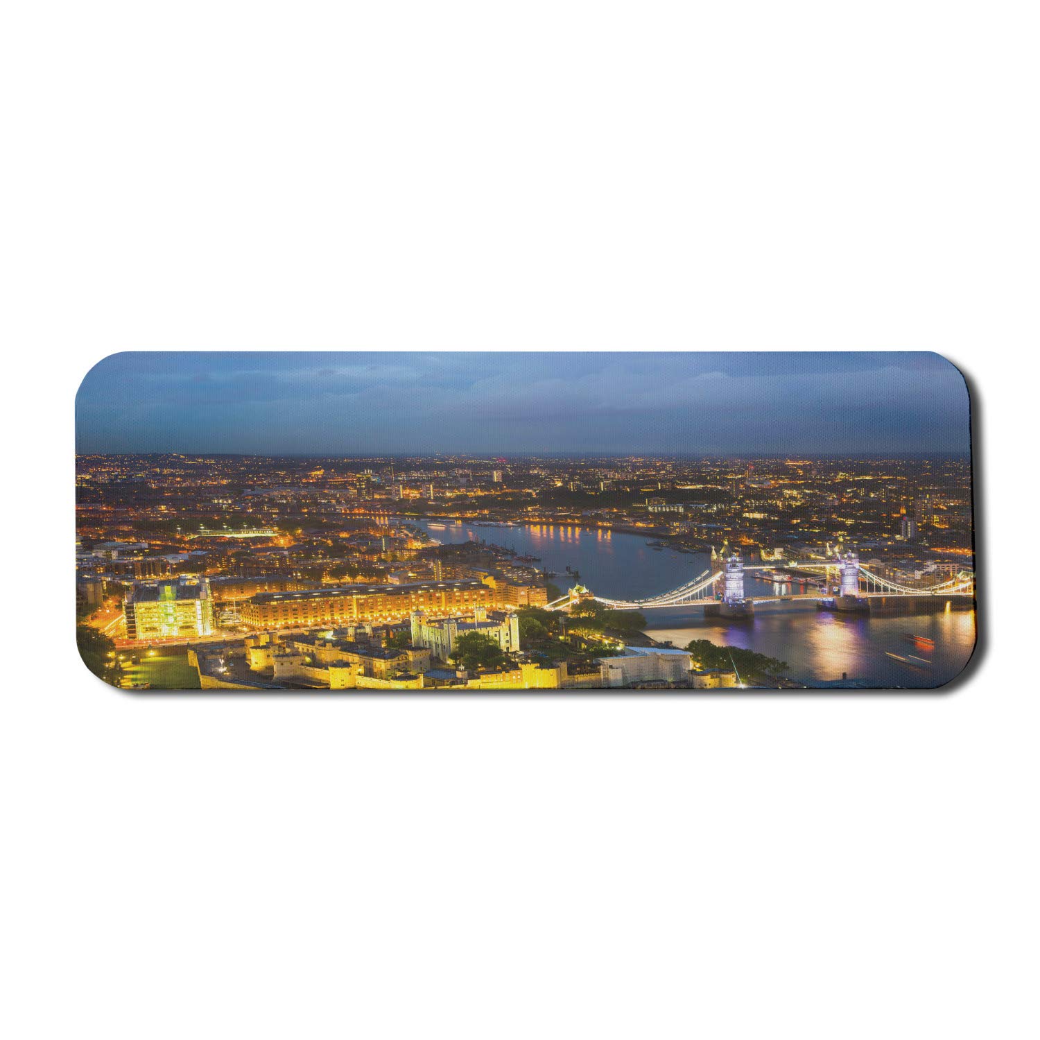 Ambesonne Modern Computer Mouse Pad - Sunset at London England Cityscape with Tower Bridge, Non-Slip Rubber Gaming Mousepad (31