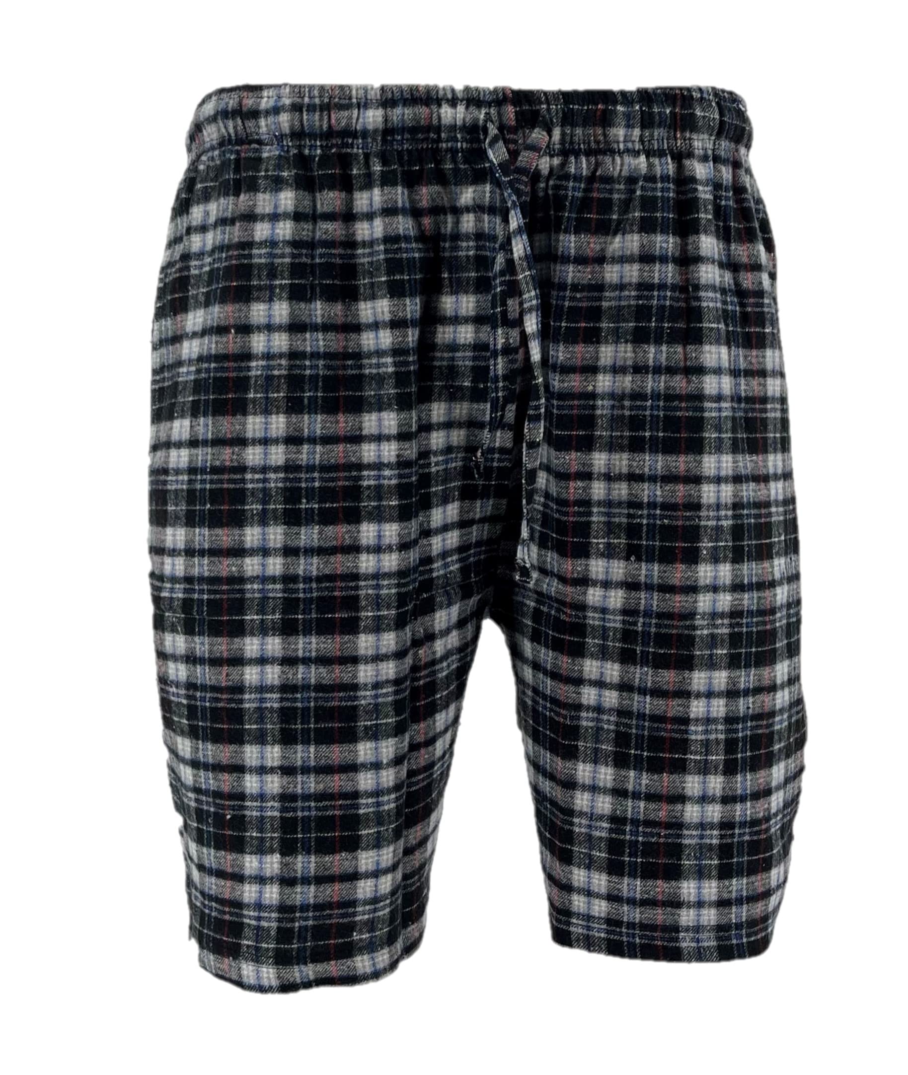 Men's Flannel Pajama Shorts - Super Soft Cotton Plaid Sleep Shorts with Pockets & Adjustable Drawstring - Perfect for Lounging, Sleeping & Home Comfort
