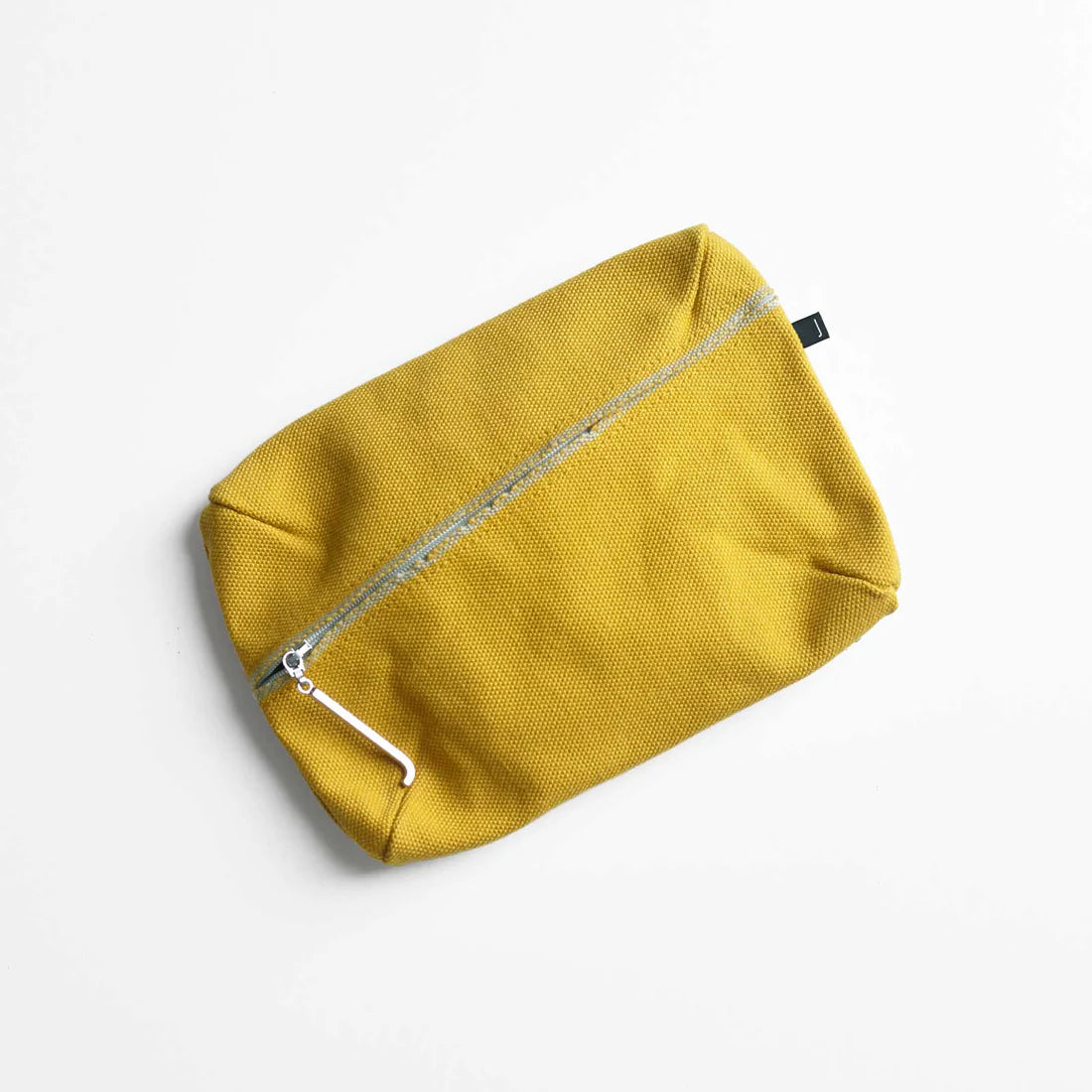 Kurashiki Hampu Canvas Pouch - Medium Size Mustard Yellow Japanese Style Storage Bag | Perfect for Travel, Office & Daily Essentials Organization