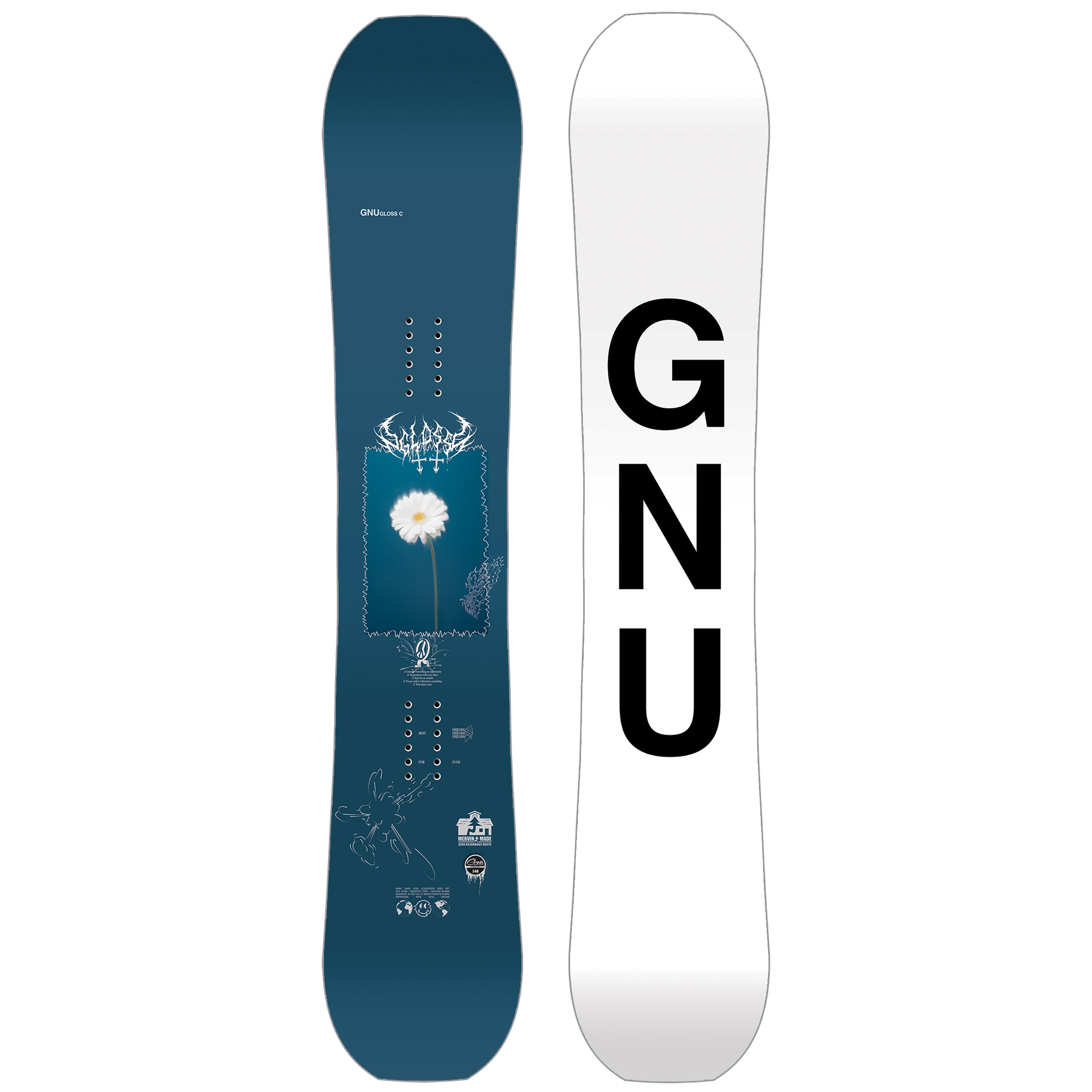 GNU Gloss C Snowboard 2025 - Premium All-Mountain Snowboard for Men & Women - Best for Freestyle & Powder Riding | Perfect for Park, Backcountry & Resort Slopes