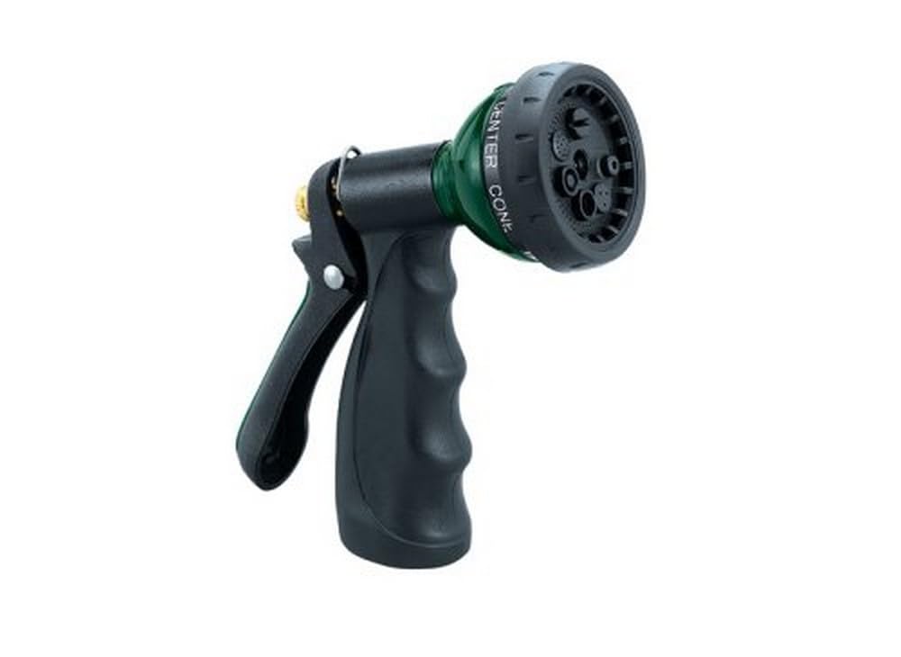 Orbit Compact 7-Pattern Zinc Pistol Hose Spray Nozzle 58329 - Heavy Duty Metal Garden Watering Nozzle for Lawn, Plants & Car Washing - Adjustable Spray Patterns for Precise Watering Control