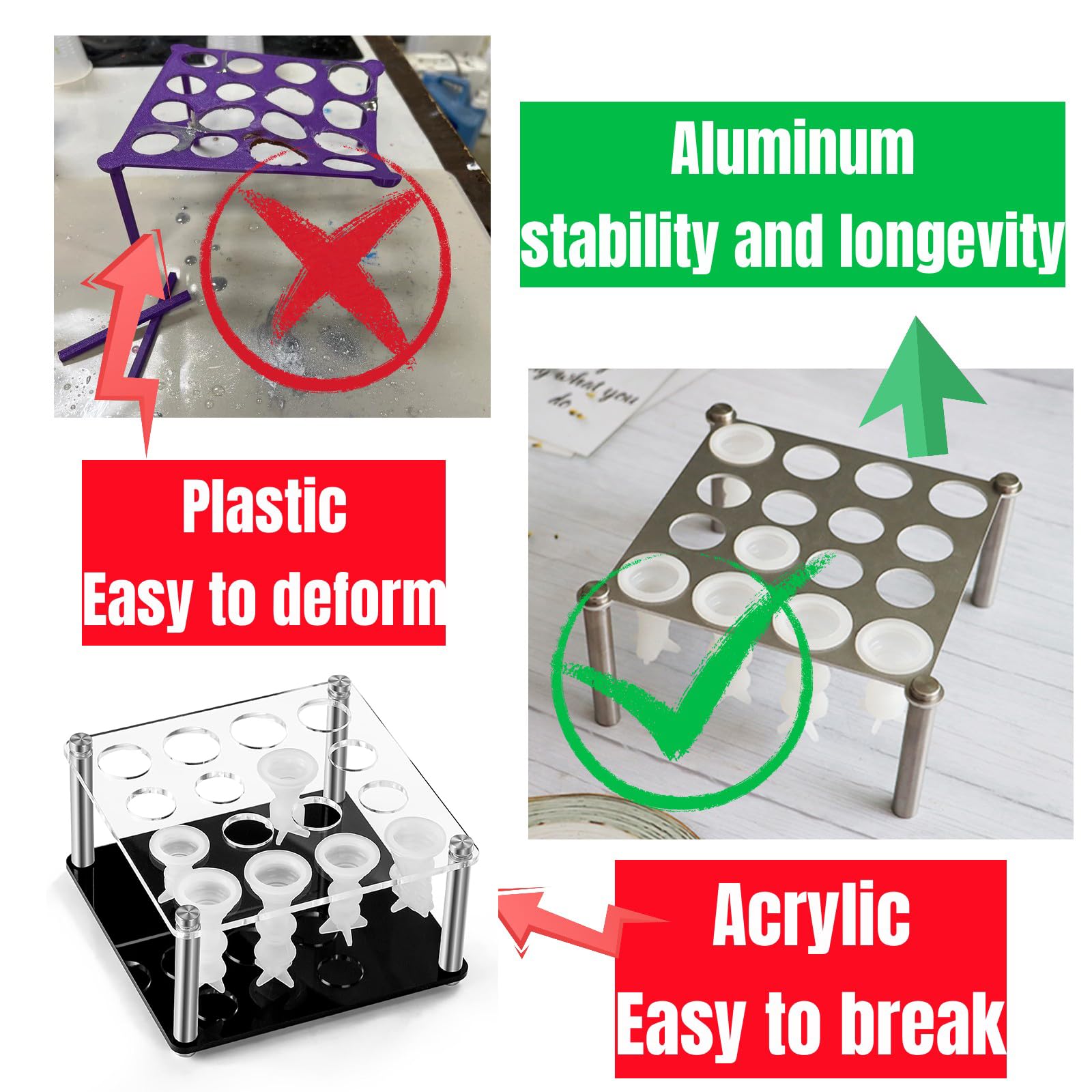 DIY Chess Piece Holder Stand for Silicone Molds - 1 Holder & 4 Legs Included - Perfect for Resin Casting, Jewelry Making & Craft Projects
