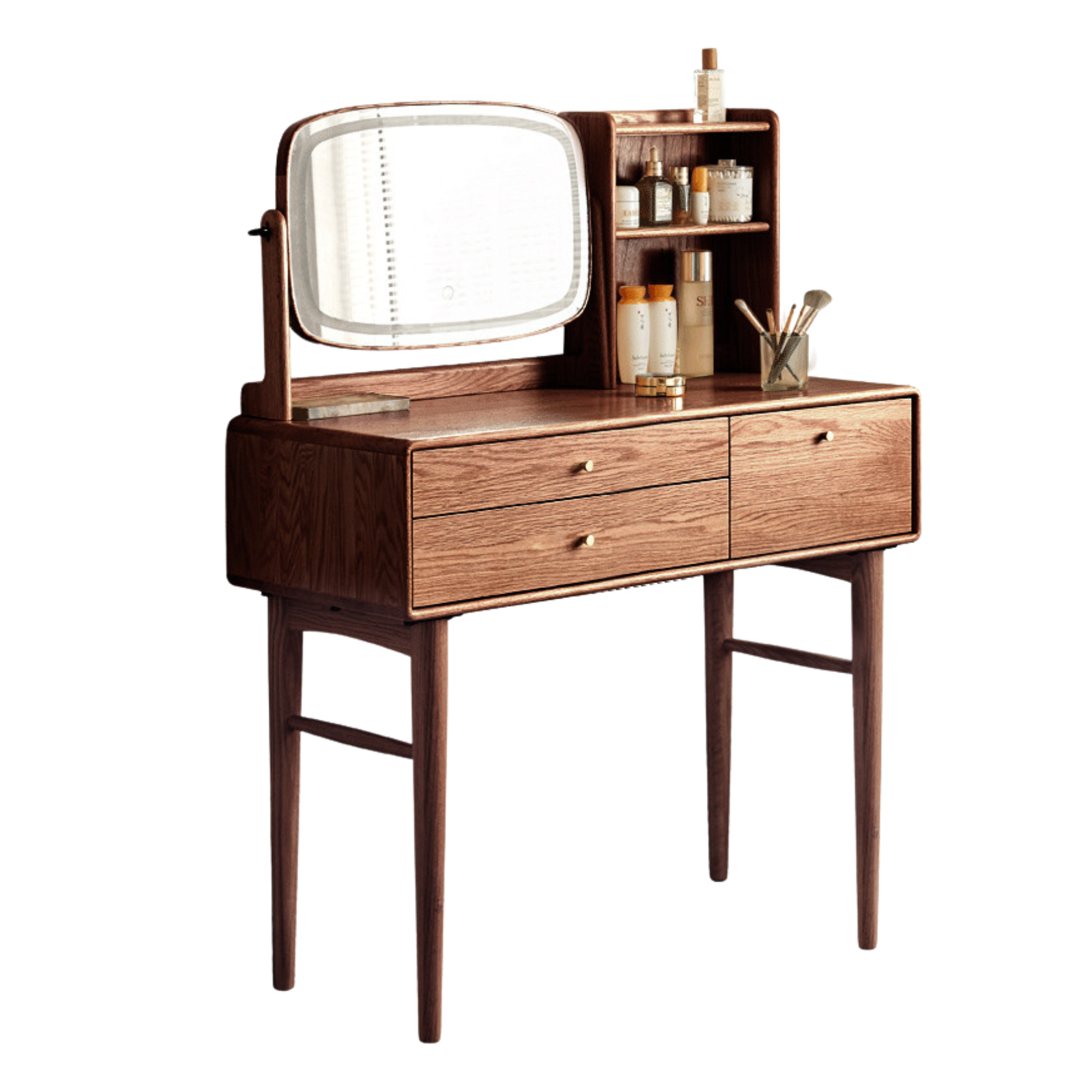 31.5x15.7x48.4 inch/ 80x40x123сm/ Walnut color/Oak  Illuminated makeup table (adjustable mirror)