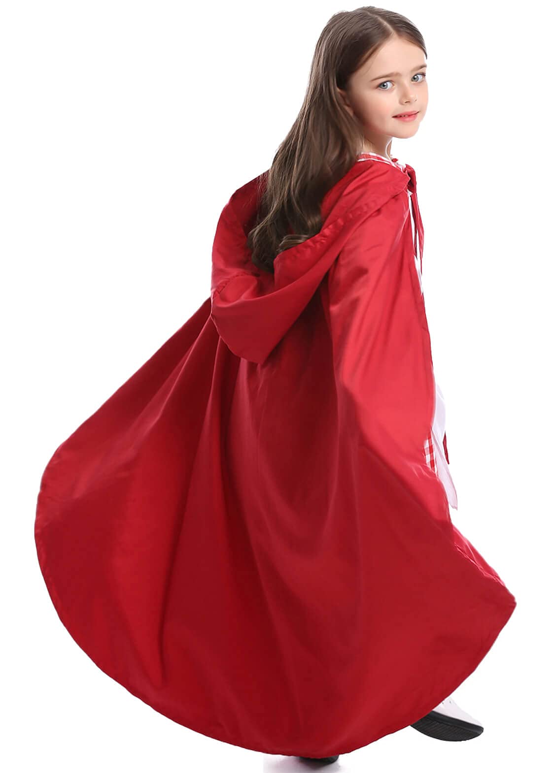 Little Red Riding Hood Costume for Girls - Red Cloak & Hooded Dress for Halloween, Fairy Tale Party, Cosplay & Dress-Up Play