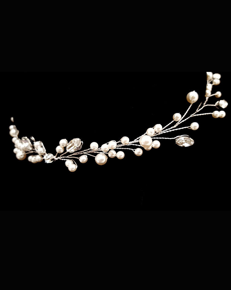 Elegant Bridal Pearl Hair Vine Headpiece by Kezani - Perfect for Weddings, Prom & Special Occasions