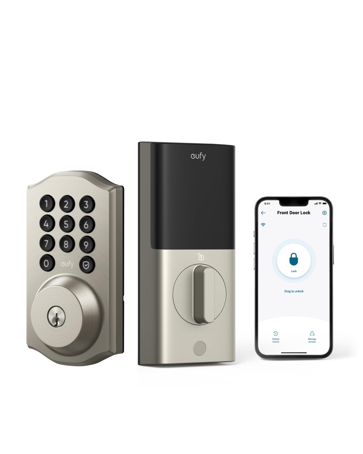 Eufy Security Smart Lock C30 - Keyless Entry WiFi Deadbolt for Front Door, No Bridge Required, Easy DIY Installation, Remote Control via App, Auto Lock Feature - Perfect for Home, Apartment & Vacation Rental Security