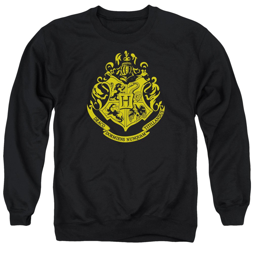 Harry Potter Hogwarts Crest Unisex Crewneck Sweatshirt for Adults - Casual Wear, Gift for Fans, Movie Night Outfit, Halloween Costume, Cosplay Apparel