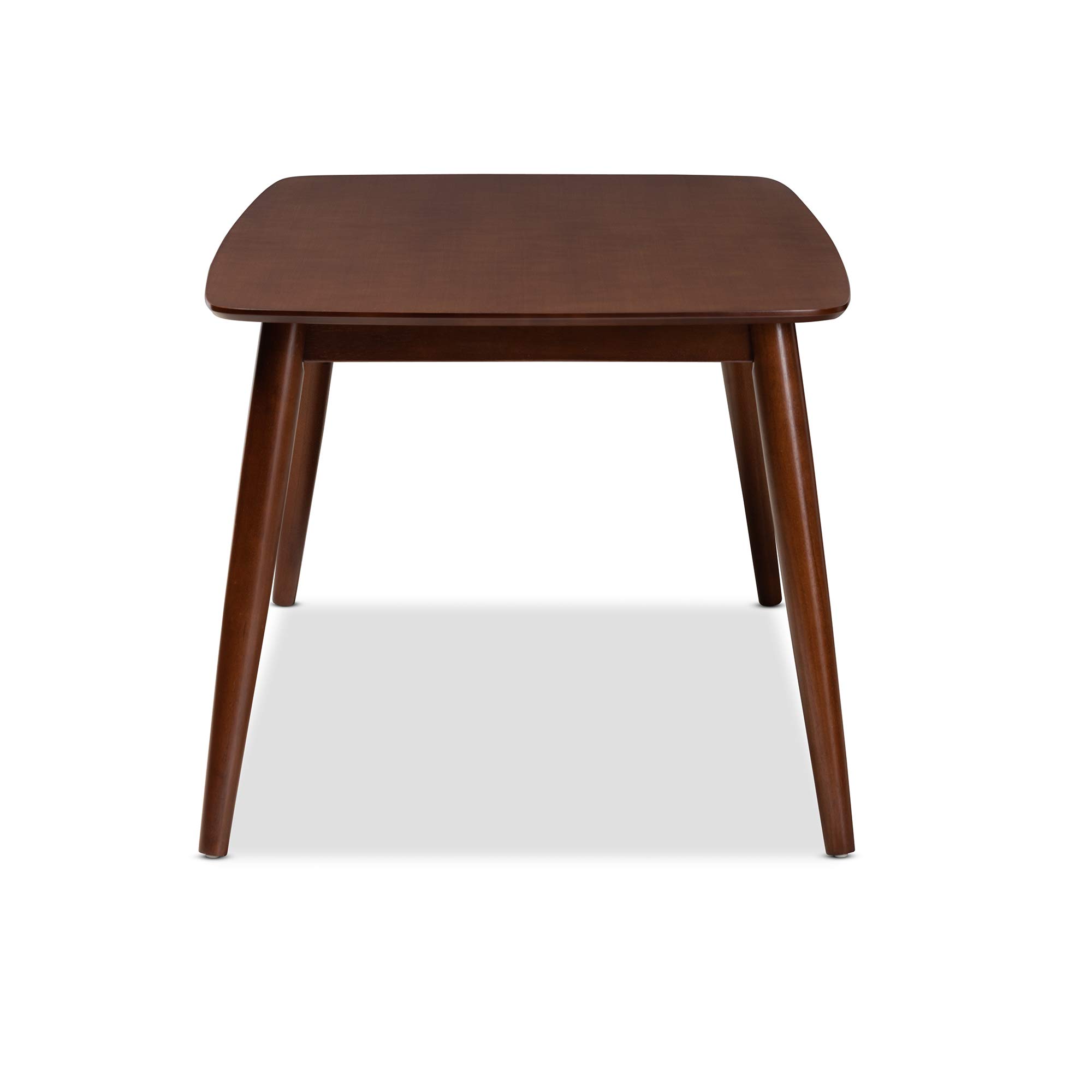 Baxton Studio Modern Walnut Dining Table - 60 Inch Round Wood Kitchen Table for 4-6 People - Perfect for Small Spaces, Apartments, and Family Gatherings