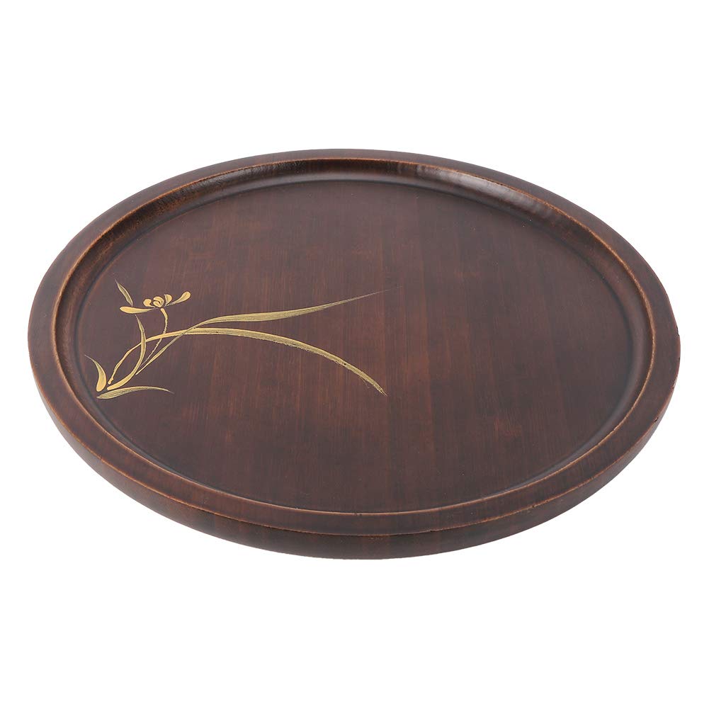Premium Round Bamboo Tea Tray - Large Multifunctional Serving Platter for Coffee, Tea & Snacks | Durable Kitchen & Dining Accessory for Home, Office & Outdoor Use