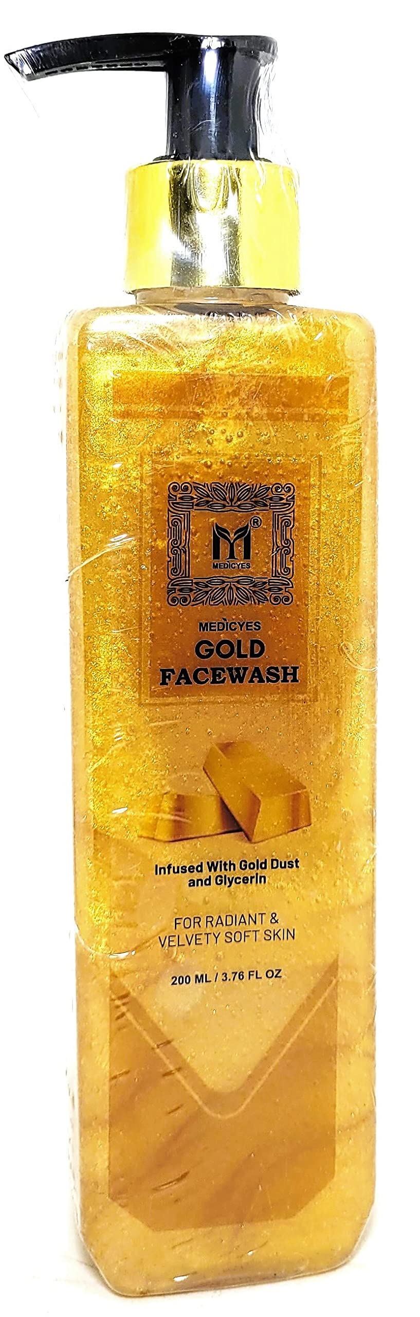 Medicyes Gold Face Wash with Gold Dust & Glycerin - 200ml Luxury Cleanser for Glowing Skin | Perfect for Daily Skincare & Special Occasion Prep