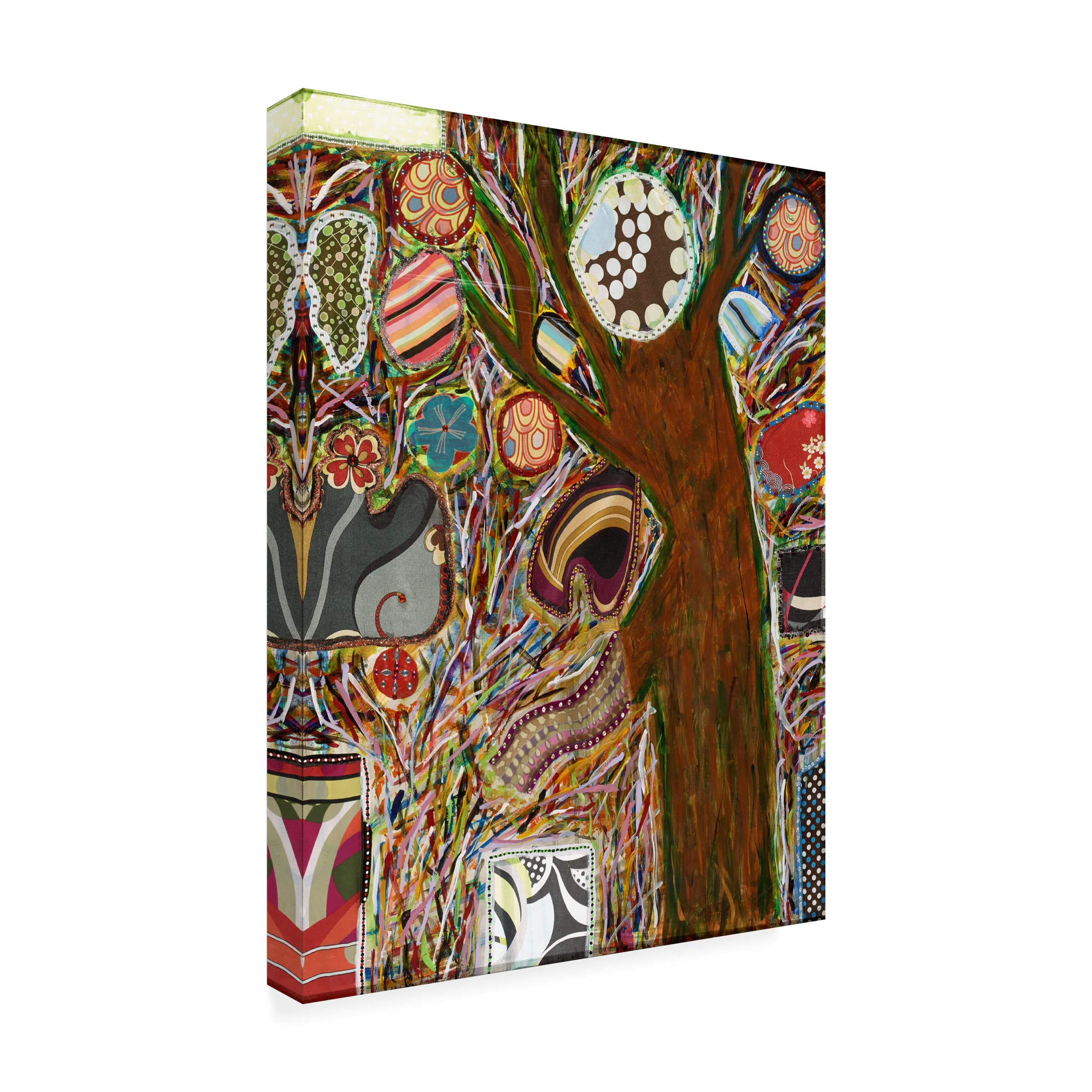 Trademark Fine Art 'Tree Party' Canvas Art by Sona - Vibrant Nature Painting for Living Room, Bedroom & Office Decor