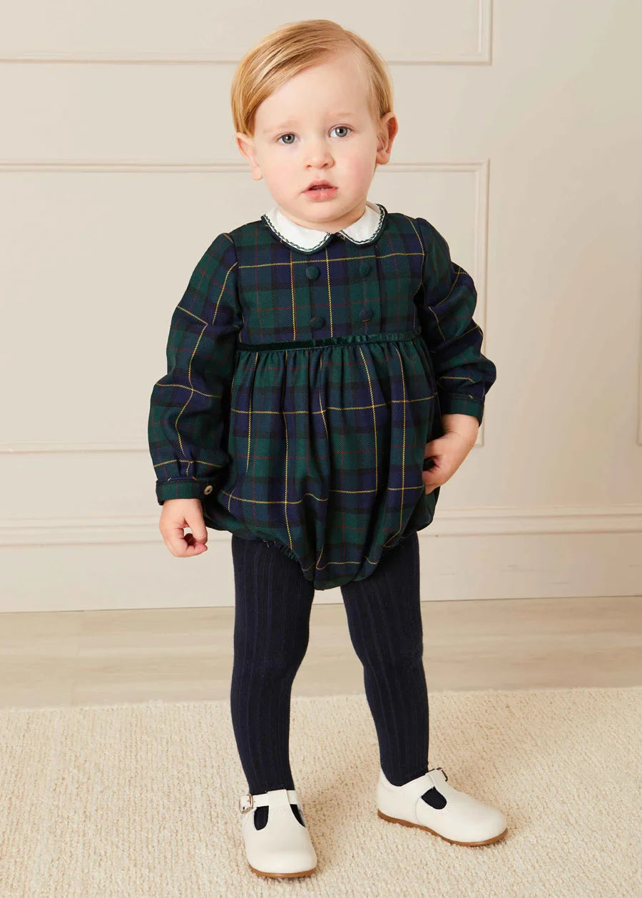 Windsor Tartan Romper for Baby Boys - Stylish & Comfortable Outfit for Holidays, Photos & Special Occasions