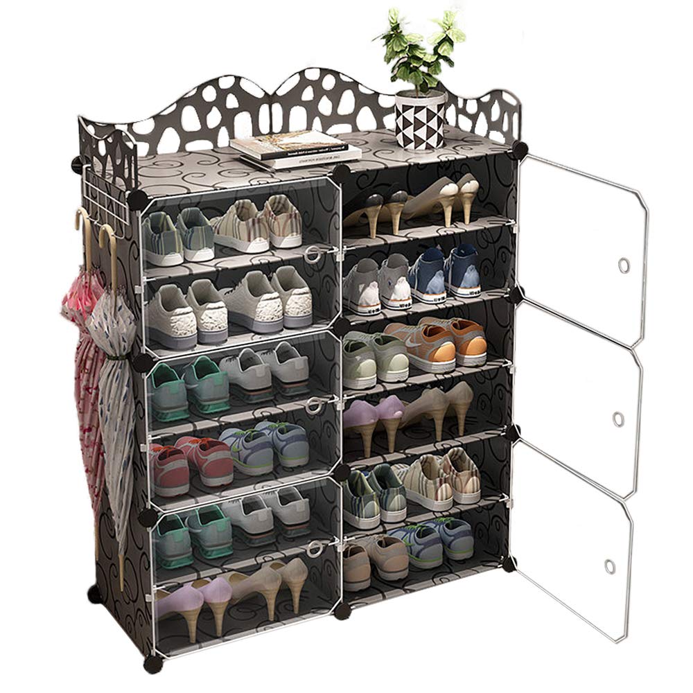 6-Tier Stackable Shoe Storage Cabinet - Holds 24-30 Pairs, Adjustable Shelves | Freestanding Shoe Organizer for Bedroom, Closet, Entryway, Dorm & Garage | Space-Saving Shoe Rack with 6 Cubes - Perfect for Small Spaces & Shoe Collection Organization