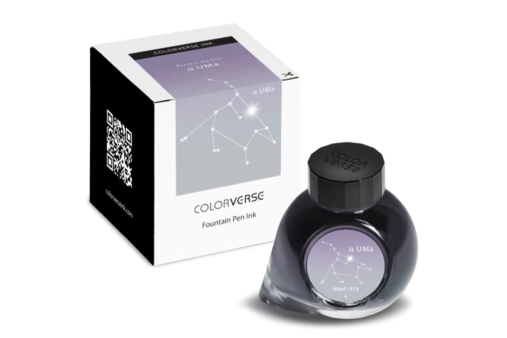 Colorverse UMa Fountain Pen Ink - 65ml Bottle for Writing, Calligraphy & Journaling - Premium Blue-Black Ink for Dip Pens & Ink Art
