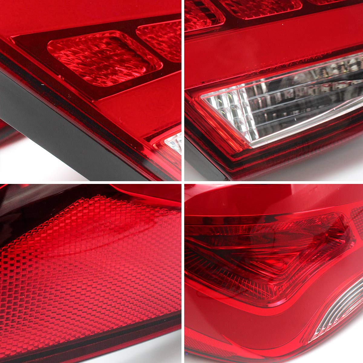 YUANZHENG Full LED Tail Lights for Hyundai Sonata 2011-2014 (6th Gen Sedan) - Red & Clear Brake/Reverse/Turn Signal Lights - YAB-SNT-0209A - Perfect for Night Driving & Enhanced Safety
