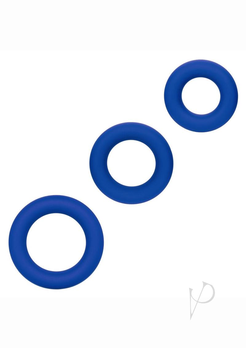Premium Admiral Universal Silicone Cock Ring Set - Blue - Enhances Pleasure & Performance - Perfect for Couples & Solo Play