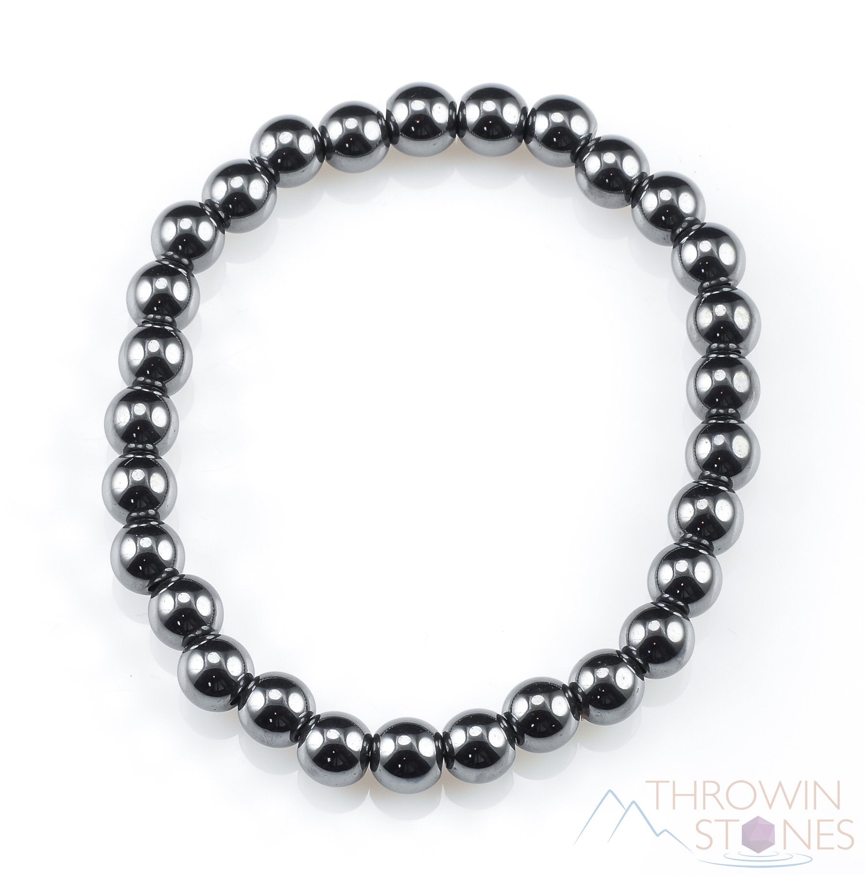 Healing Hematite Crystal Bracelet with Round Beads - Handmade Beaded Jewelry for Stress Relief & Energy Balancing | Perfect for Meditation, Yoga & Spiritual Healing