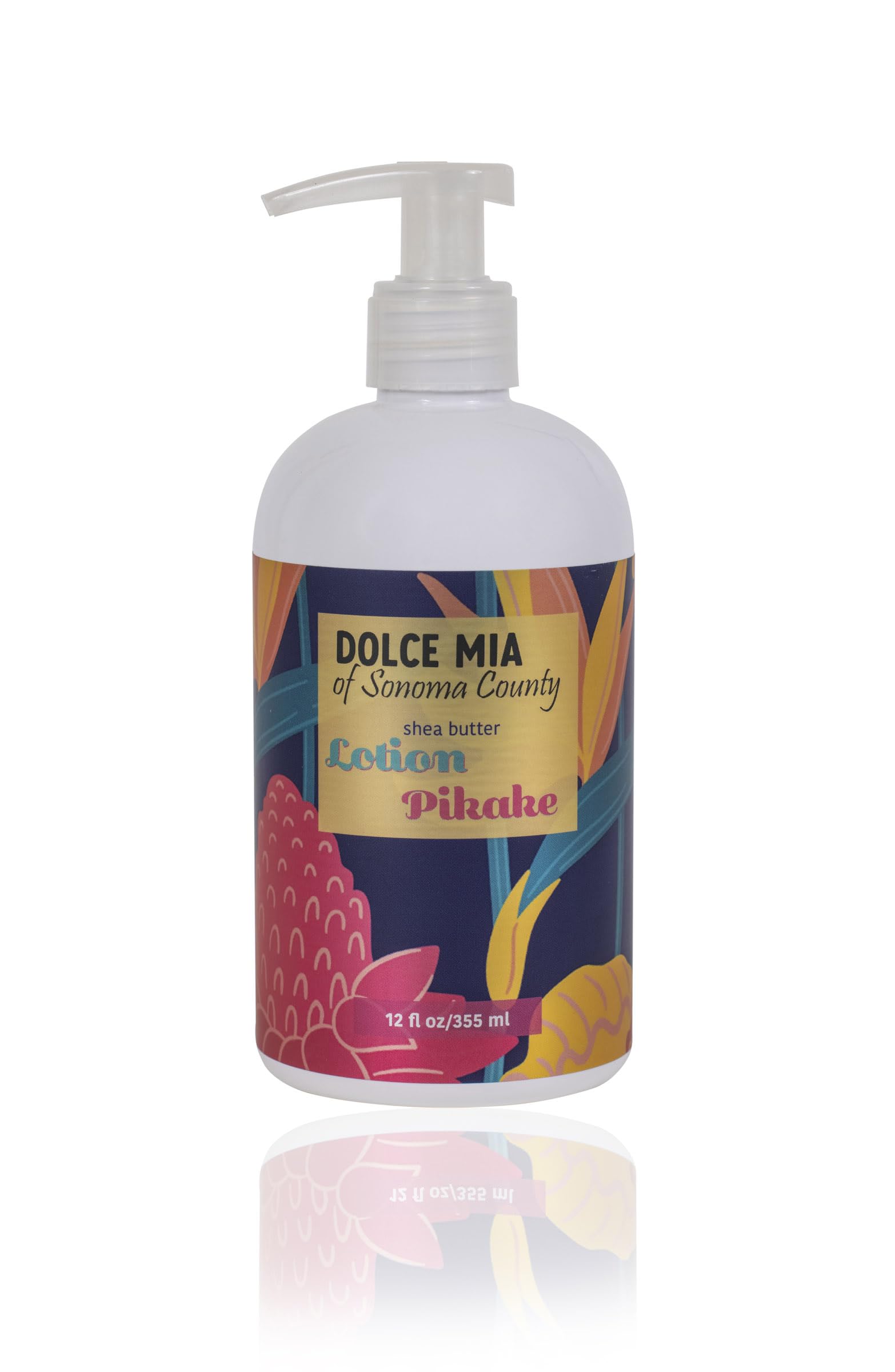 Dolce Mia Organic Shea Butter Lotion with Pikake - Hypoallergenic, Vegan & Cruelty Free - 12 oz - Perfect for Dry Skin Care & Daily Moisturizing