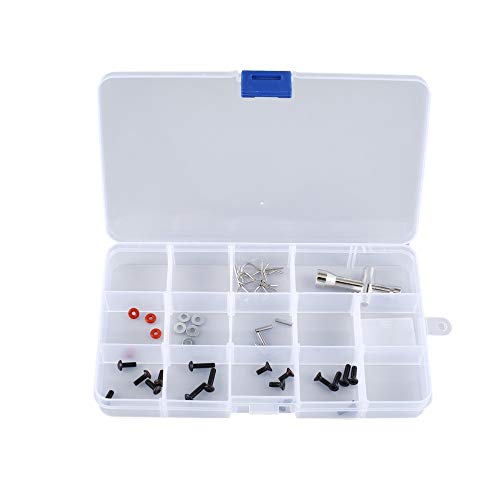Kiminors 15-Slot Portable Plastic Storage Box for Electronic Parts, Screws, Beads & Jewelry Components - Compact Organizer for DIY Crafts, Home Repair & Workshop Organization