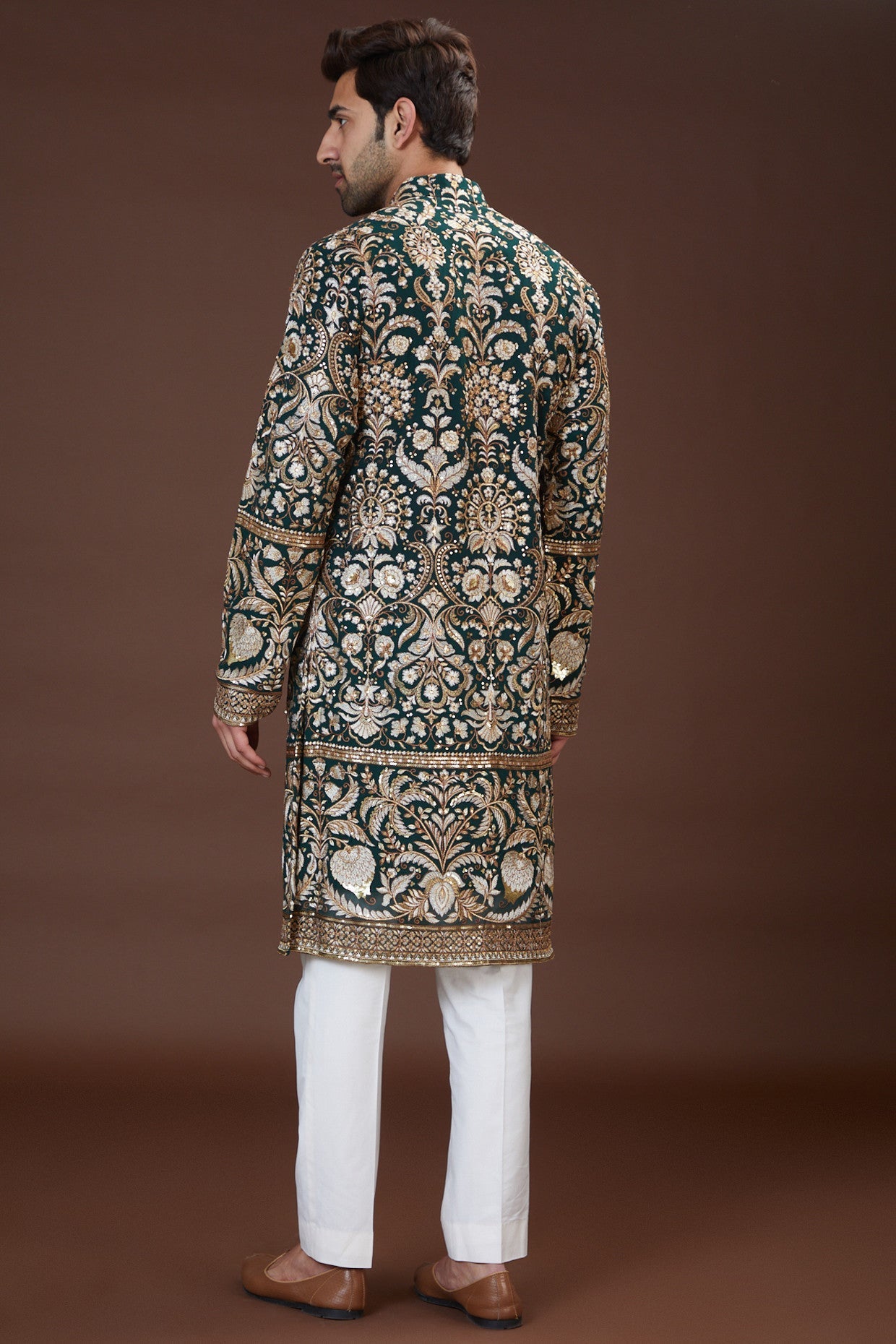 Mehandi Green Royal Kurta - Traditional Indian Embroidered Tunic for Women - Perfect for Festivals, Weddings & Cultural Events