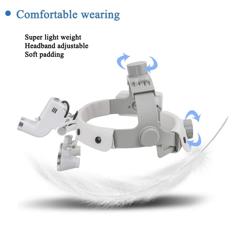 3.5X Magnifying Glasses with LED Light & Headband - Binocular Loupes for Jewelry Making, Watch Repair & Dental Work - Hands-Free Magnifier for Hobbyists & Professionals