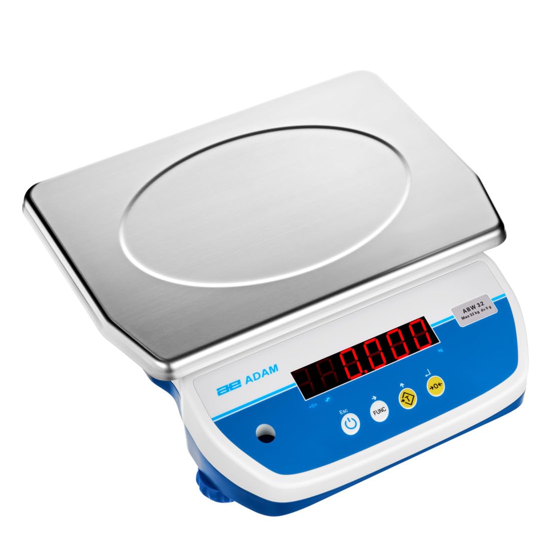 Adam Equipment ABW 32 Digital Waterproof Scale - 70lb/32kg Capacity, 0.01lb/5g Precision, IP67 & NSF Certified for Food Production, Industrial & Professional Kitchen Use - Perfect for Washdown Areas, Commercial Kitchens, and Hygienic Food Processing Environments
