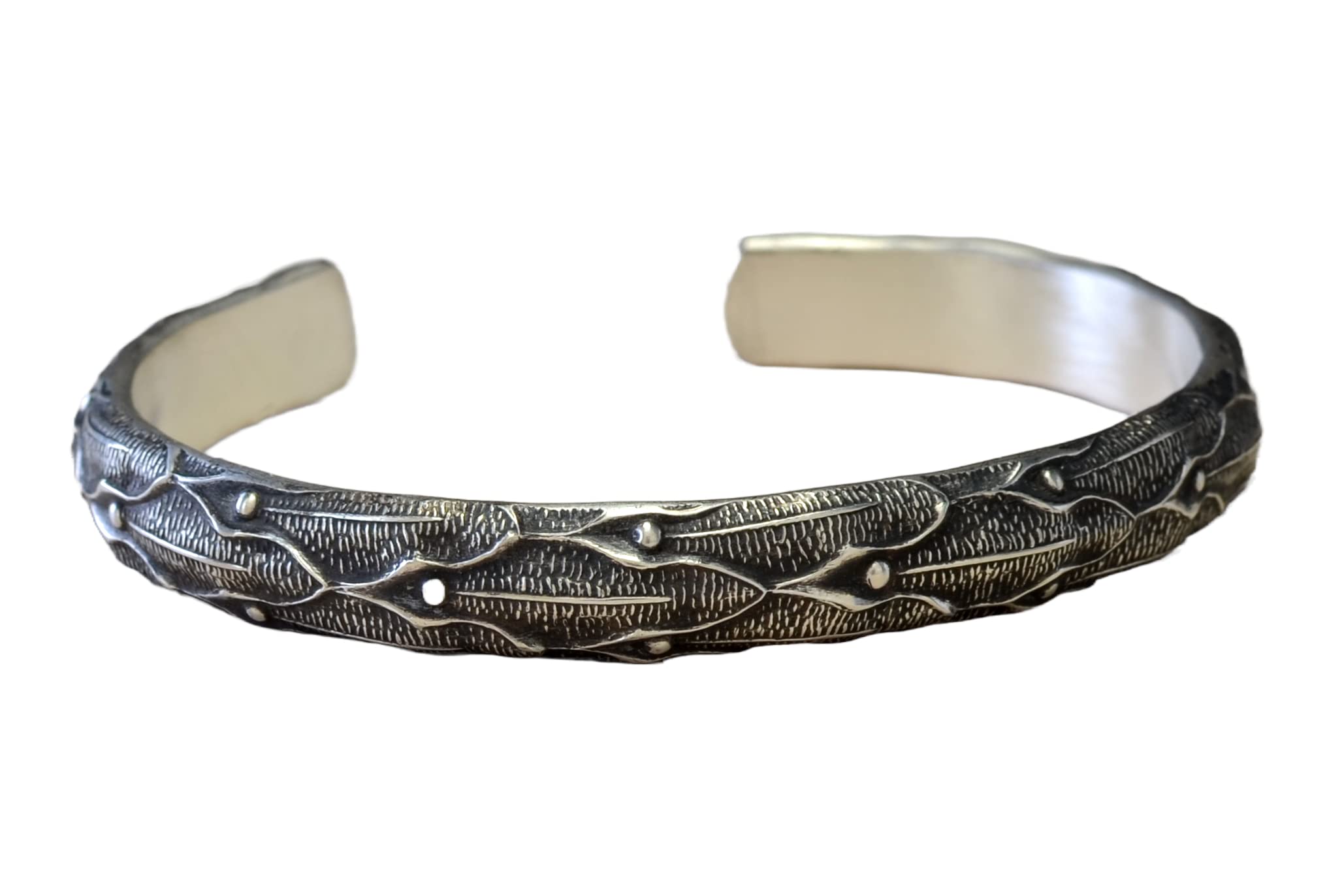 Sterling Silver Dragon Scale Cuff Bracelet for Women's Fashion Jewelry