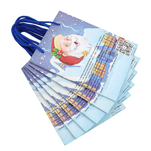 PRETYZOOM 6PCS Christmas Gift Bags with Handles - Santa Print Party Favors for Holiday Gifting, Classroom Exchanges & Christmas Celebrations | Perfect for School Parties, Office Gift Swaps & Festive Home Decor